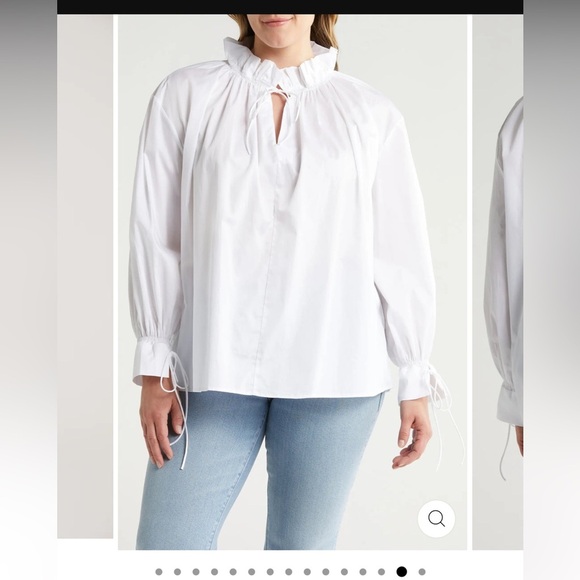 plus size Harshman Audrey Popover Blouse 100% cotton 3x blouse - Picture 1 of 16